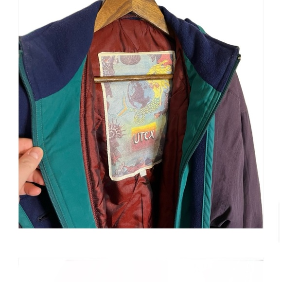 UTEX VINTAGE COAT BLUE PURPLE TEAL RED - Picture 11 of 15